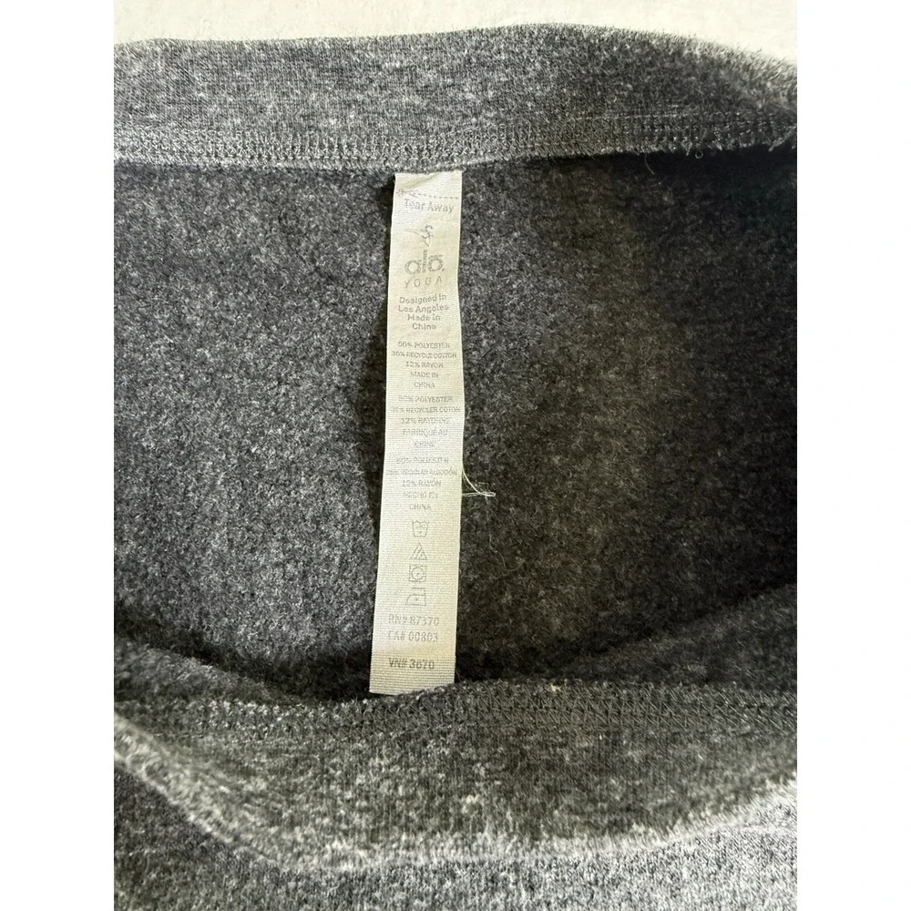 Alo Yoga Sweatshirt Womens S Gray Heathered Paneled‎ Crewneck W4263R